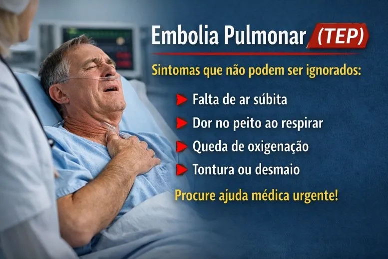 Embolia pulmonar (TEP): sintomas que não podem ser ignorados (e quando procurar ajuda urgente)